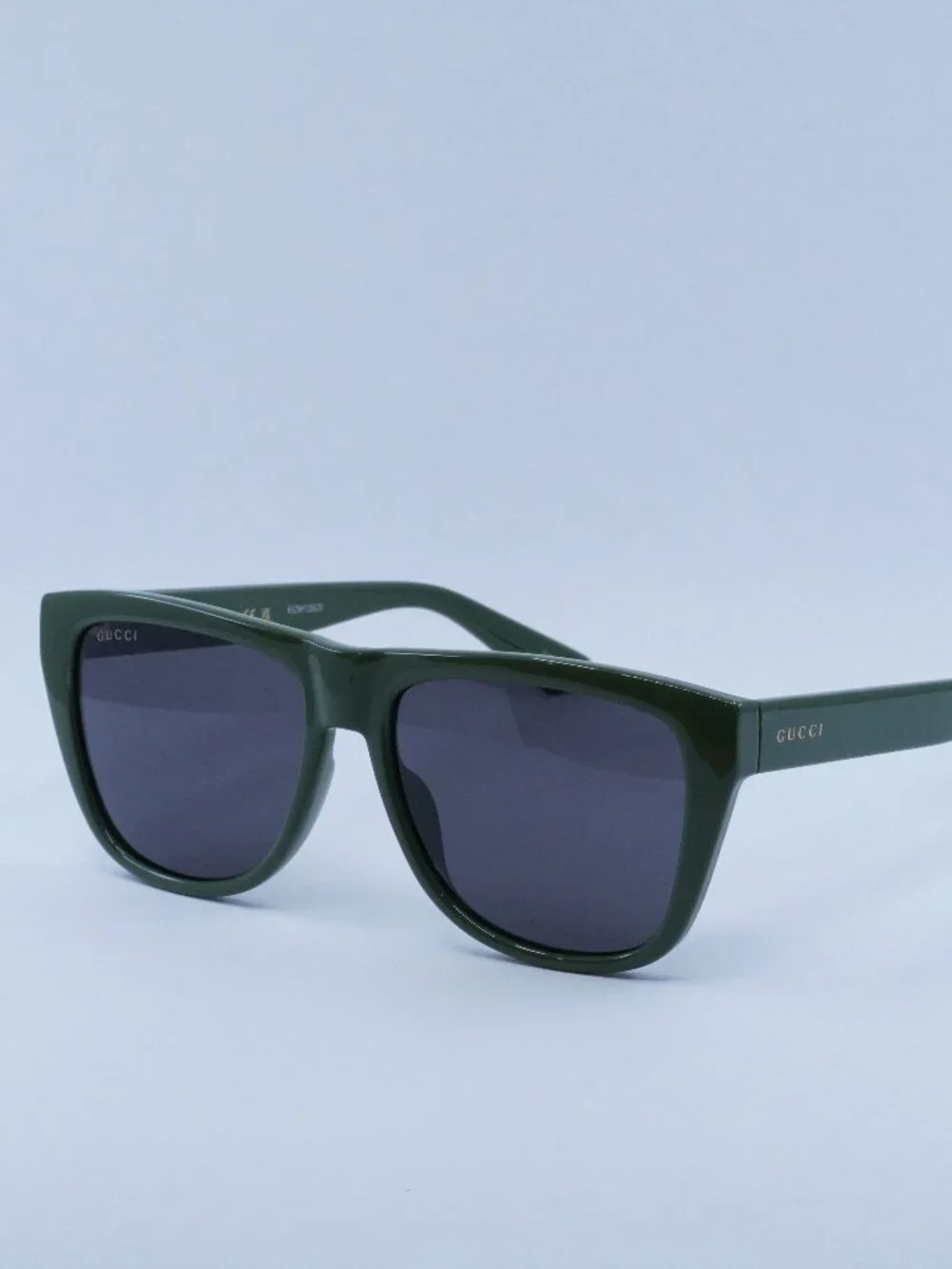 Sunglasses Gucci GG1345S 007 Sunglasses Green Square Frame, Grey Lenses